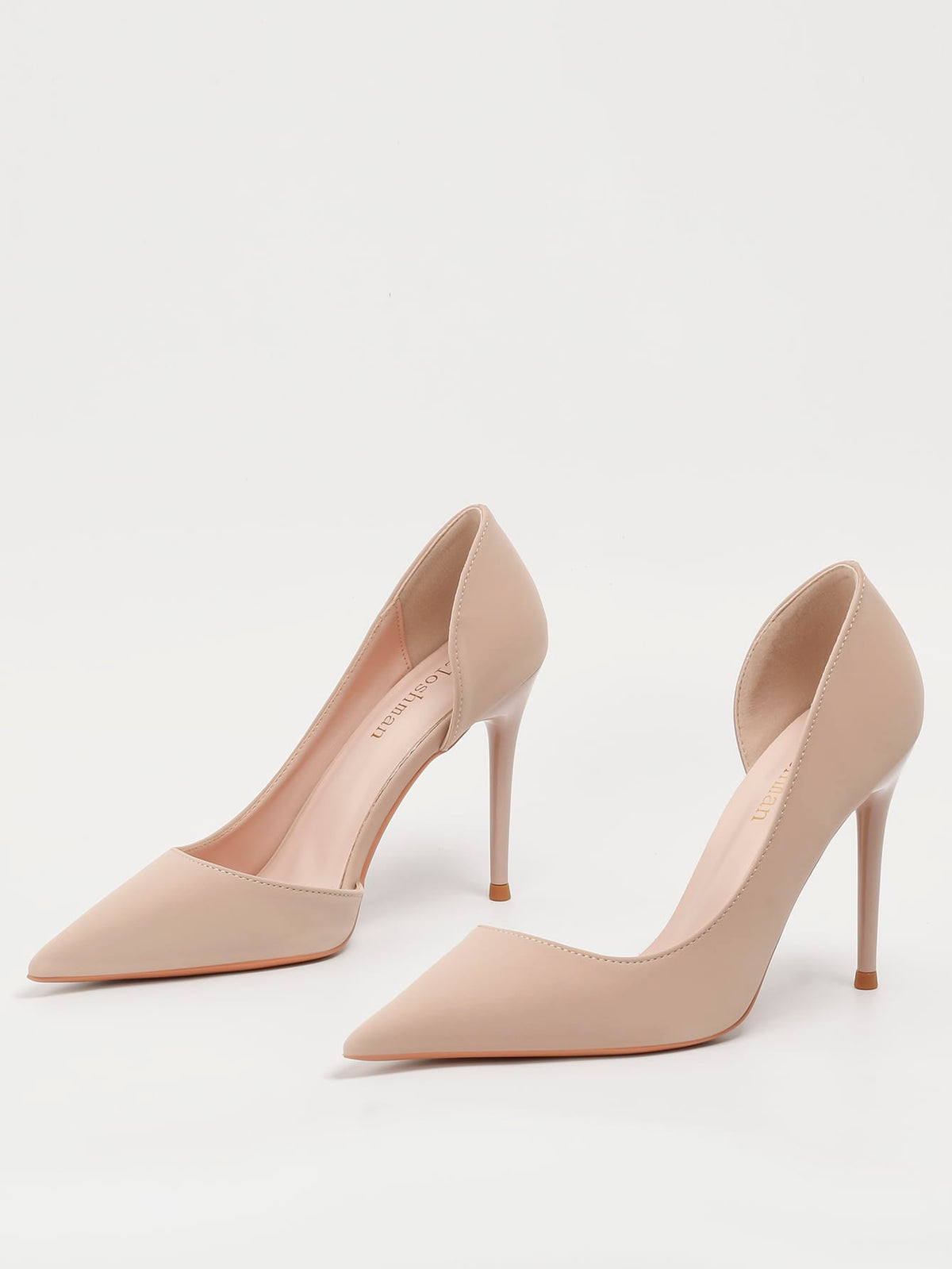 Buy SHEIN Minimalist Point Toe Stiletto Heeled Court Pumps, Apricot Color Elegant Solid Color High Heel Shoes in Pakistan