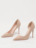 Buy SHEIN Minimalist Point Toe Stiletto Heeled Court Pumps, Apricot Color Elegant Solid Color High Heel Shoes in Pakistan