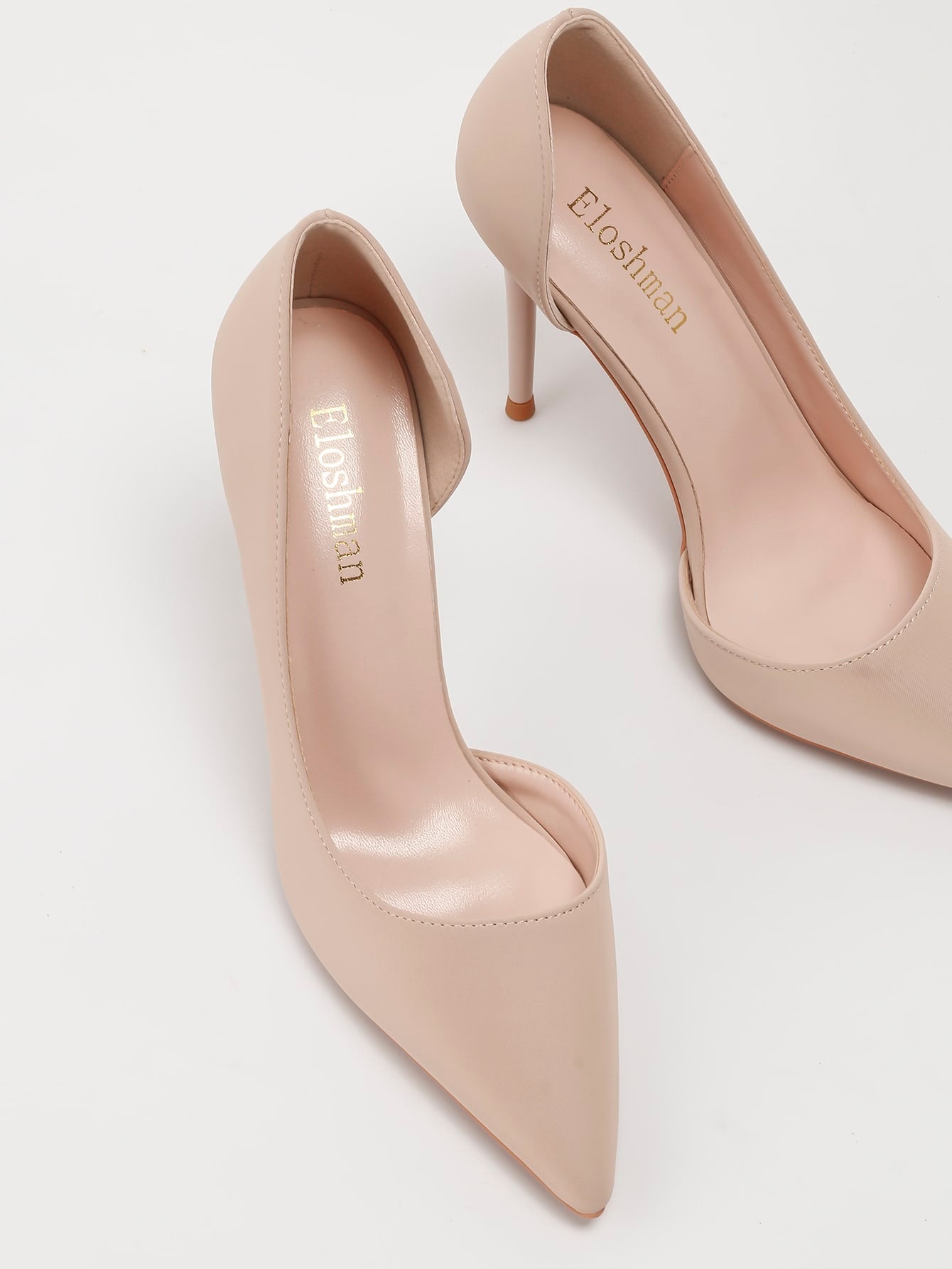 Buy SHEIN Minimalist Point Toe Stiletto Heeled Court Pumps, Apricot Color Elegant Solid Color High Heel Shoes in Pakistan