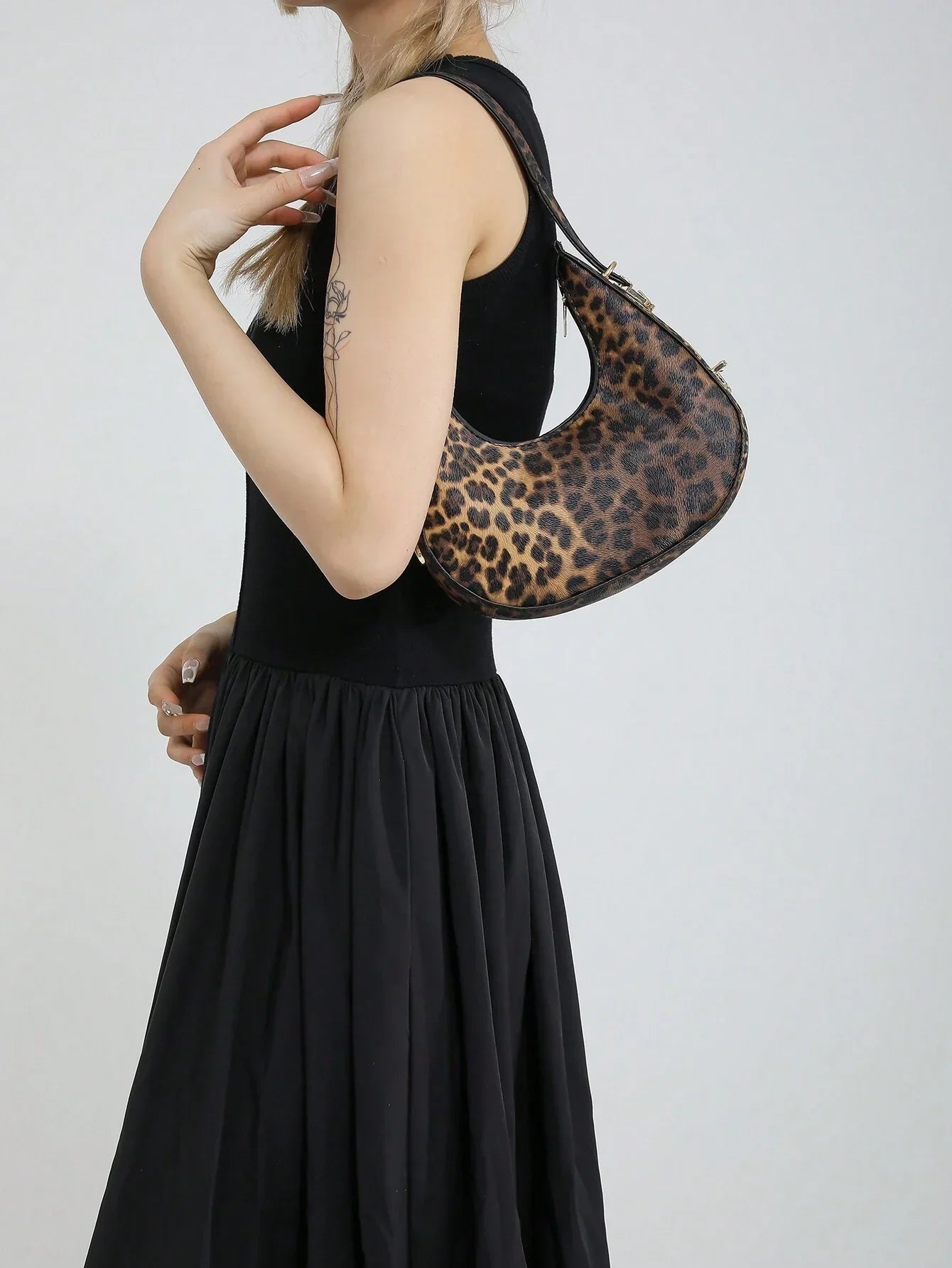 Buy SHEIN New Fashion Leopard Print Crescent Shoulder Bag, Street Style, Trendy, Stylish, Versatile Crossbody Bag For Women,Trendy Leopard Print Bag in Pakistan