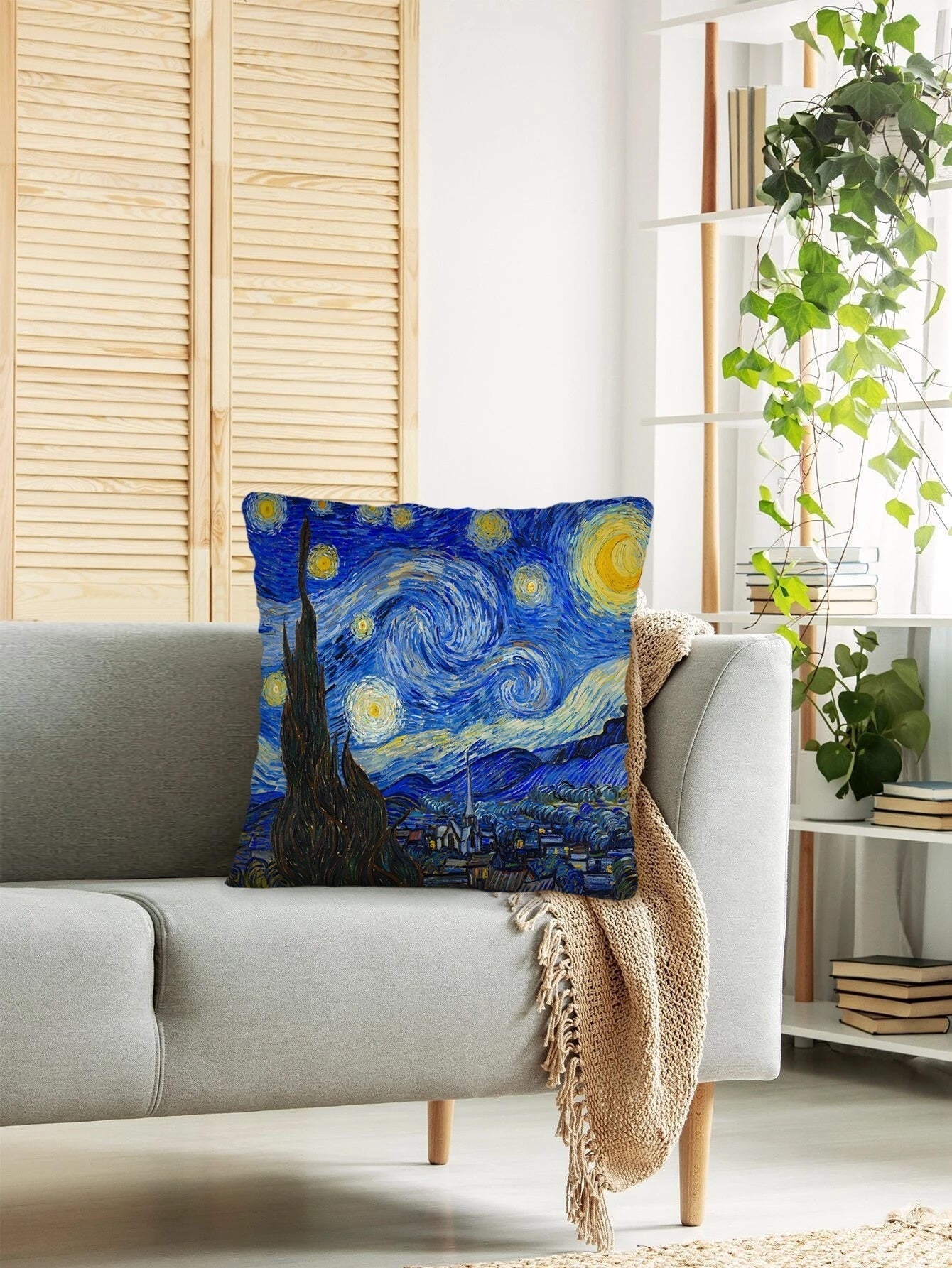 Buy SHEIN Oil Painting Pattern Cushion Cover Without Filler, Modern Throw Pillow Case For Sofa, Home Decor in Pakistan