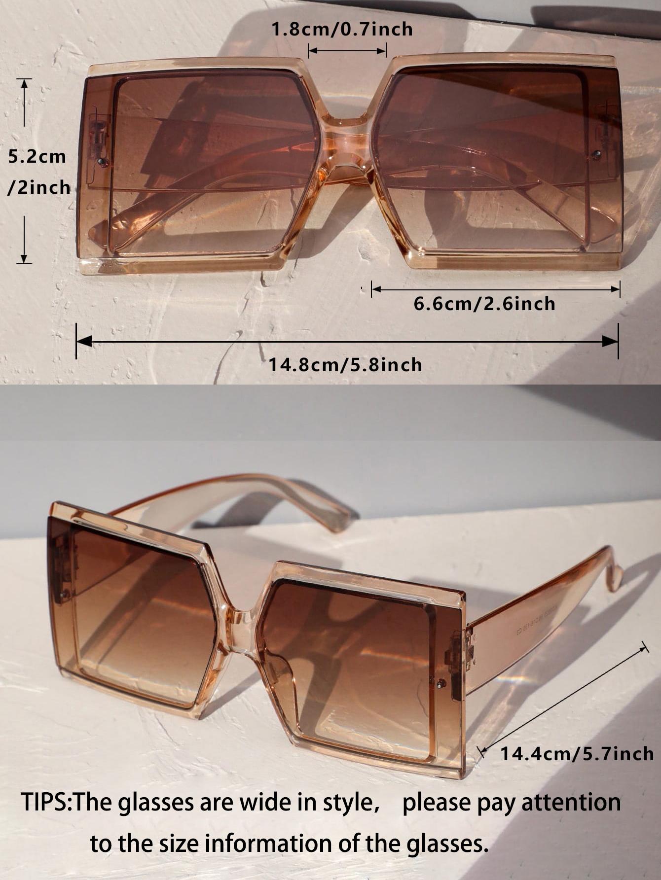 Buy SHEIN Ombre Lens Square Frame Fashion Glasses in Pakistan