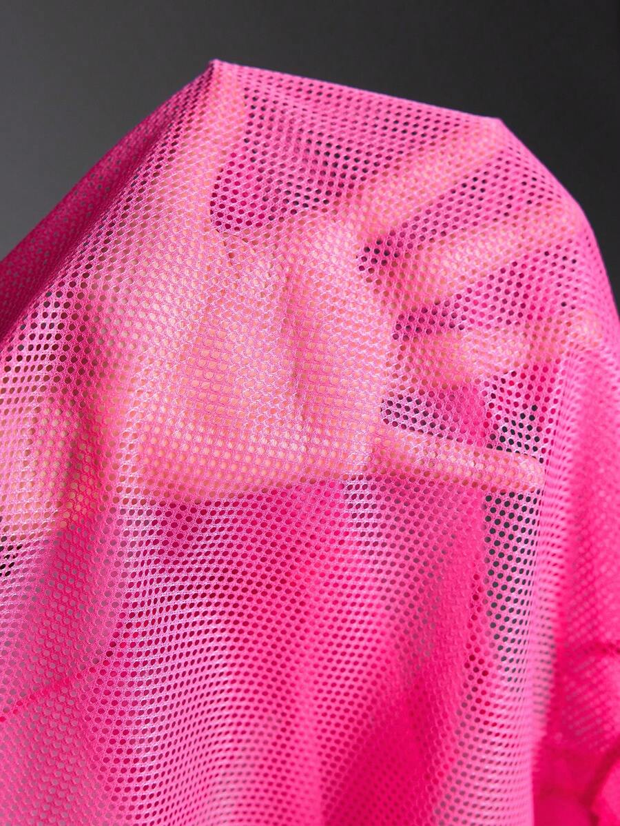 Buy SHEIN Powerista Solid Color Mesh Breathable See-Through Short Sleeve Sports T-Shirt in Pakistan