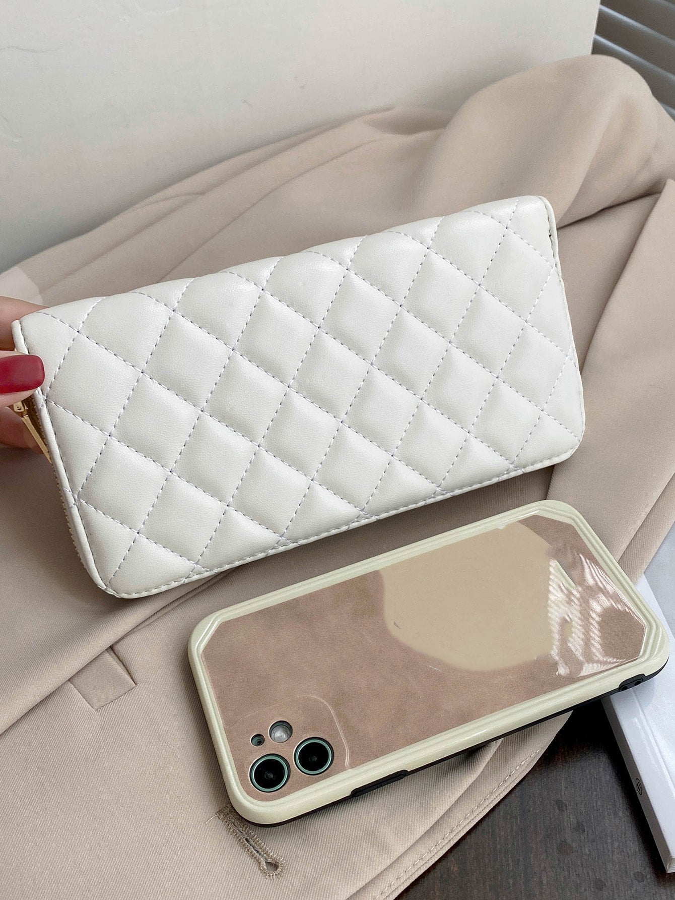Buy SHEIN Quilted Pattern Long Wallet Slim Portable in Pakistan