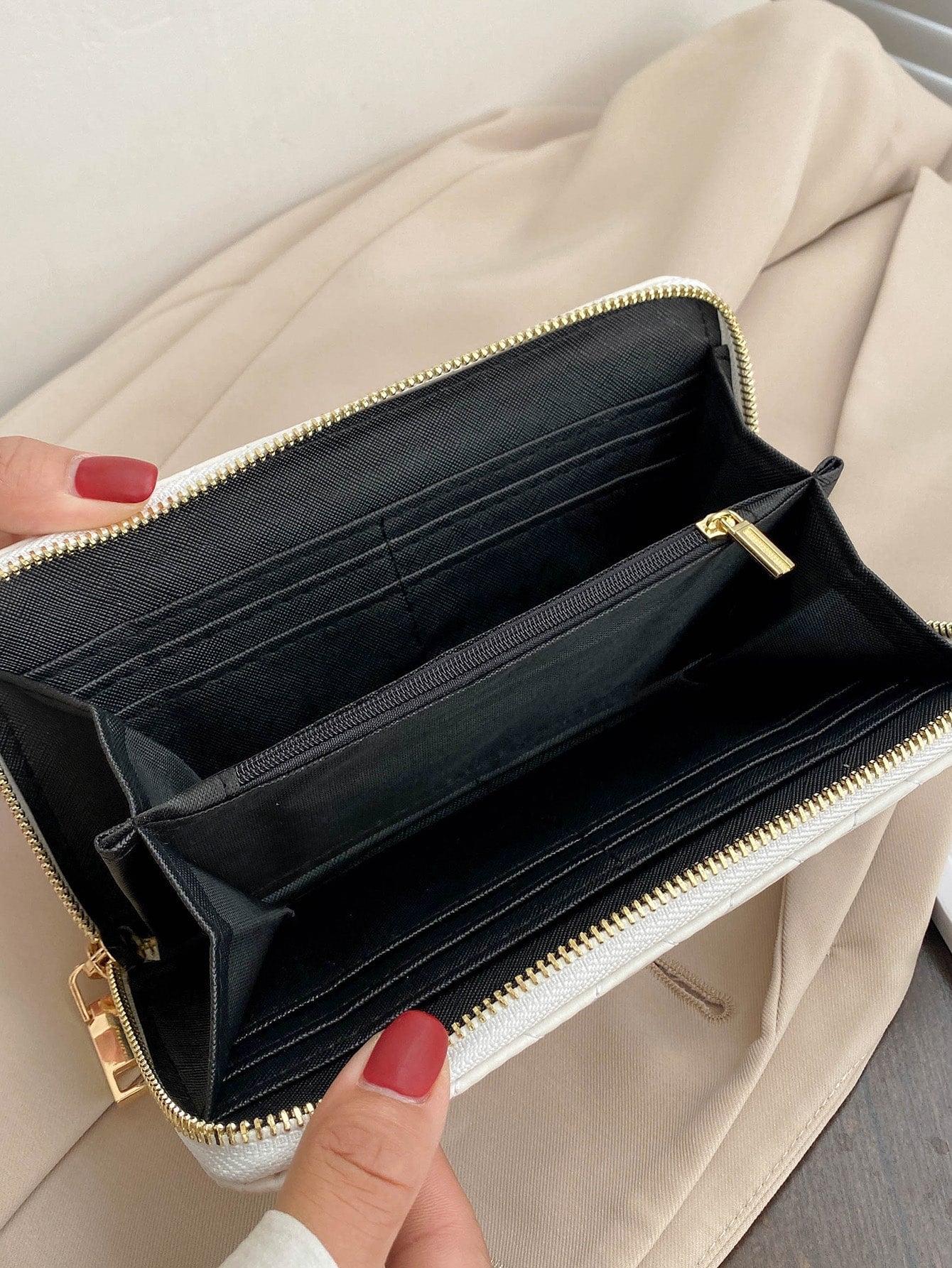 Buy SHEIN Quilted Pattern Long Wallet Slim Portable in Pakistan