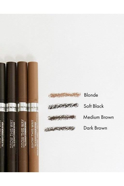 Buy Rimmel London Brow This Way Fill and Sculpt Eyebrow Definer - 004 Soft Black in Pakistan
