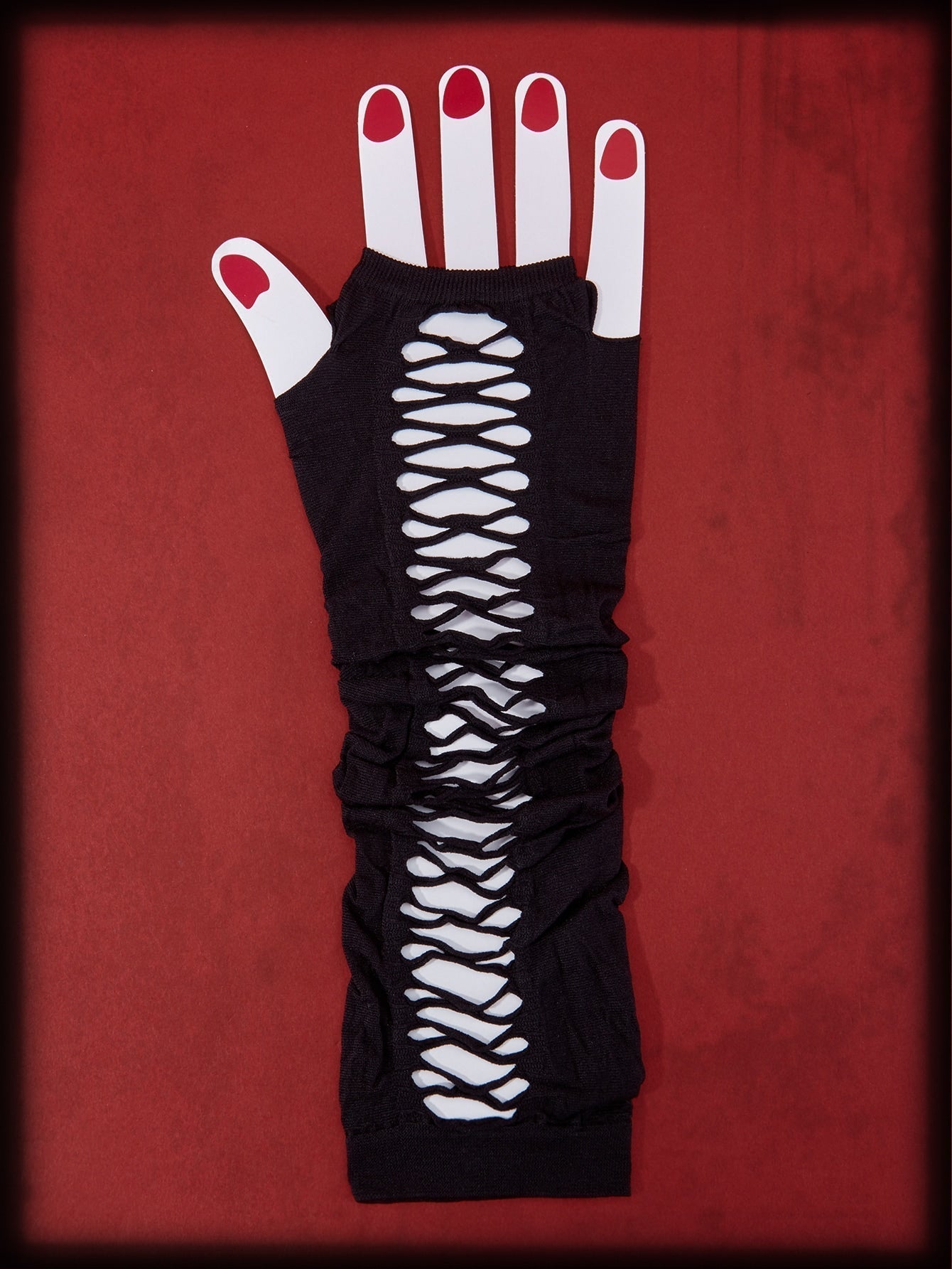Buy SHEIN ROMWE Grunge Punk Solid Hollow Out Long Fingerless Gloves in Pakistan