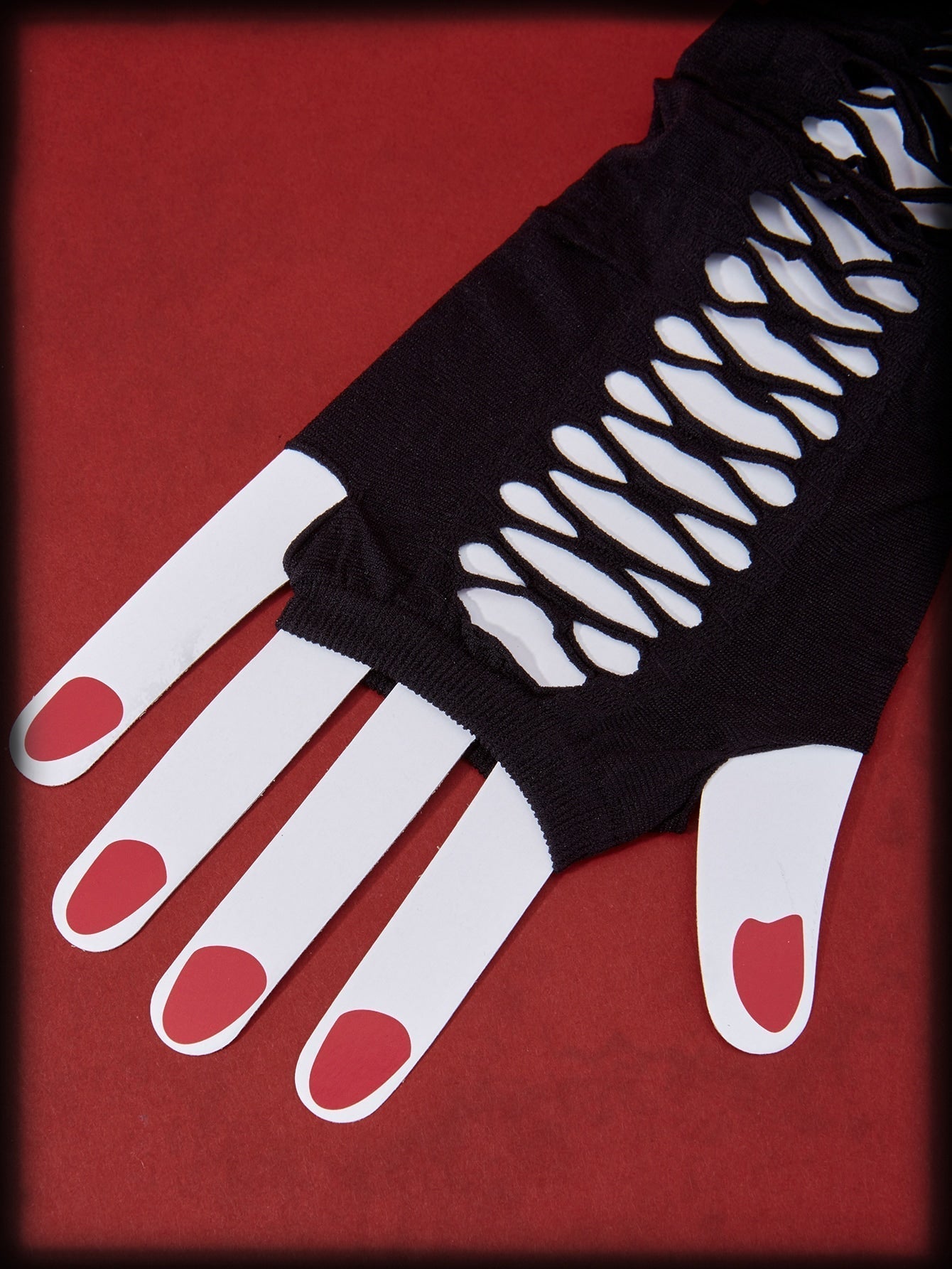 Buy SHEIN ROMWE Grunge Punk Solid Hollow Out Long Fingerless Gloves in Pakistan
