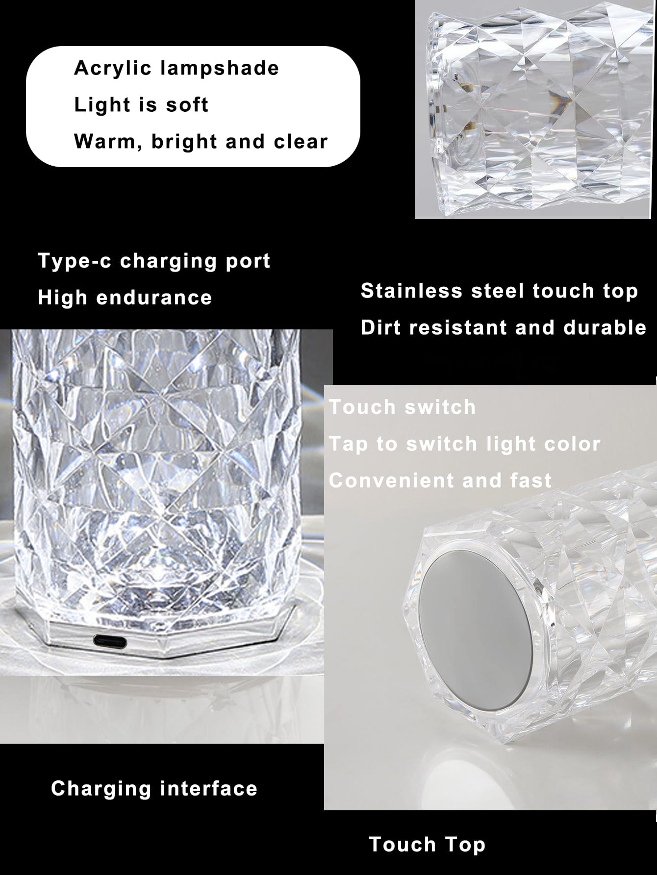 Buy SHEIN Rgb Dimmable Table Top Crystal Decorative Lamp in Pakistan