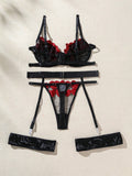 Buy SHEIN Romantic Rose & Heart Shaped Lady Sexy Lingerie Set in Pakistan