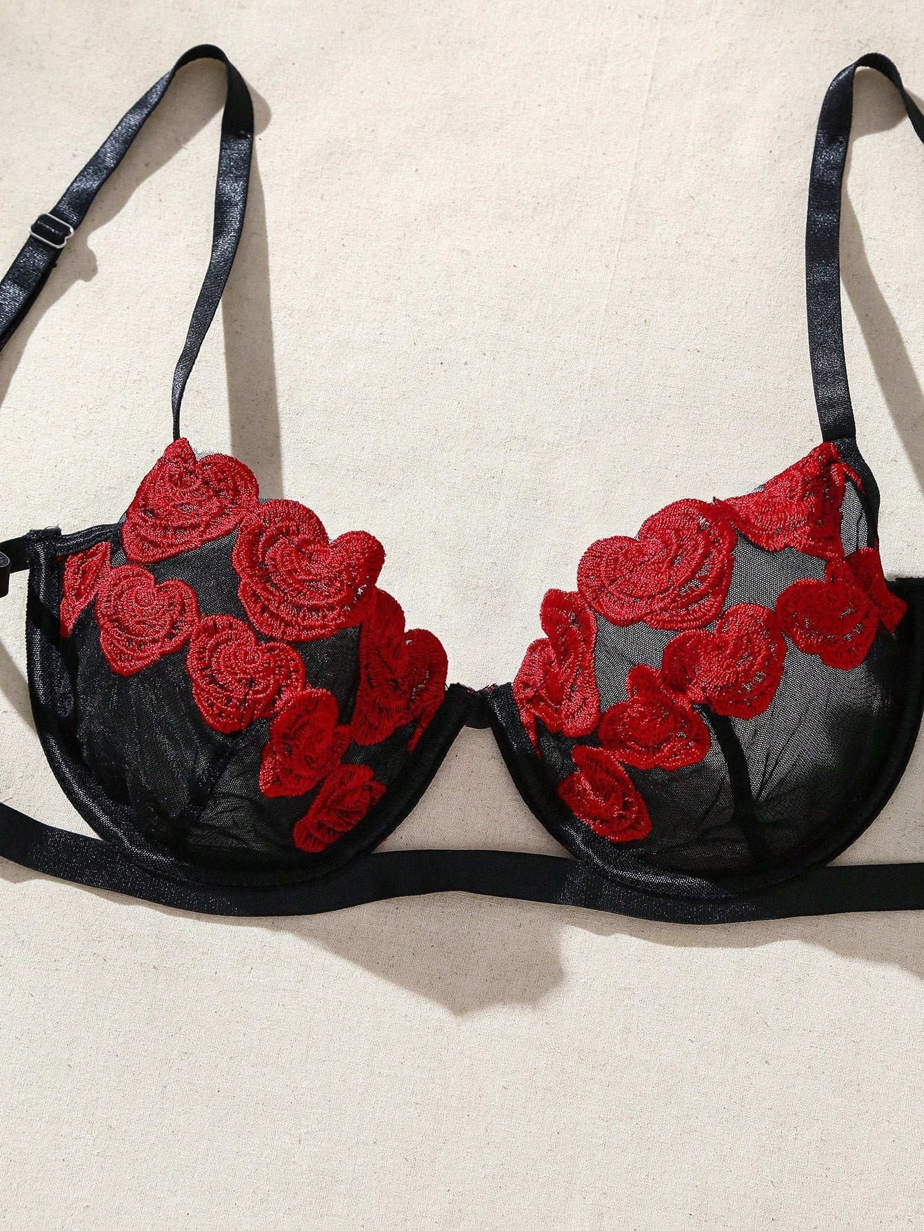 Buy SHEIN Romantic Rose & Heart Shaped Lady Sexy Lingerie Set in Pakistan