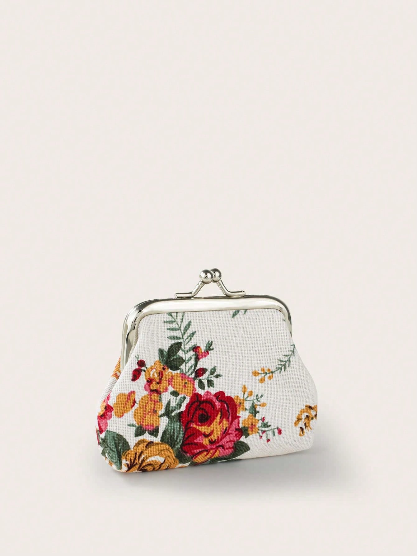 Buy SHEIN Rose Canvas Short Wallet 1 Clutch Fabric Women'S Floral Coin Purse Card Holder in Pakistan