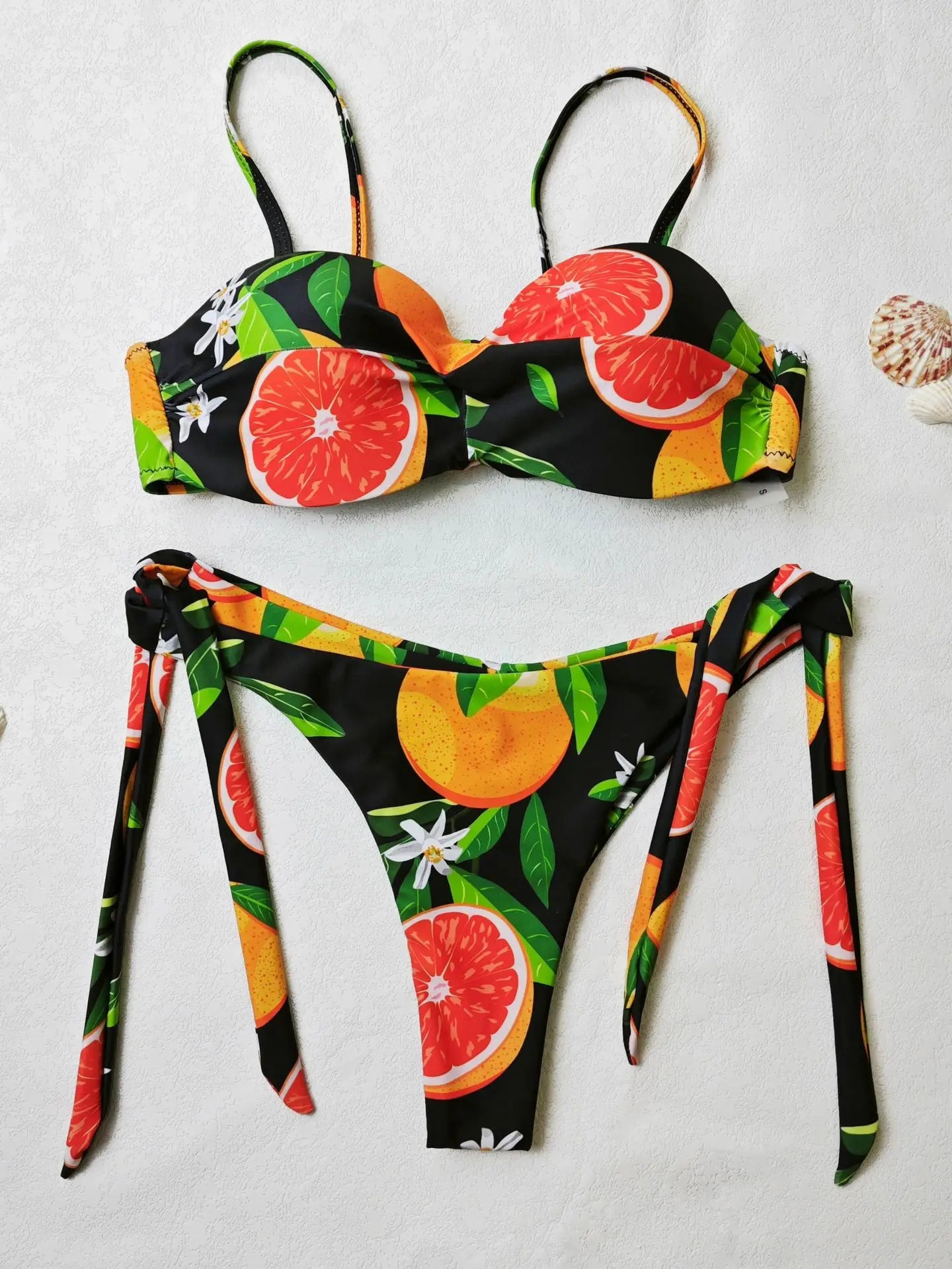 Buy Leaf Fruit Print Pushup Thong Bikini set in Pakistan