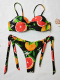 Buy Leaf Fruit Print Pushup Thong Bikini set in Pakistan