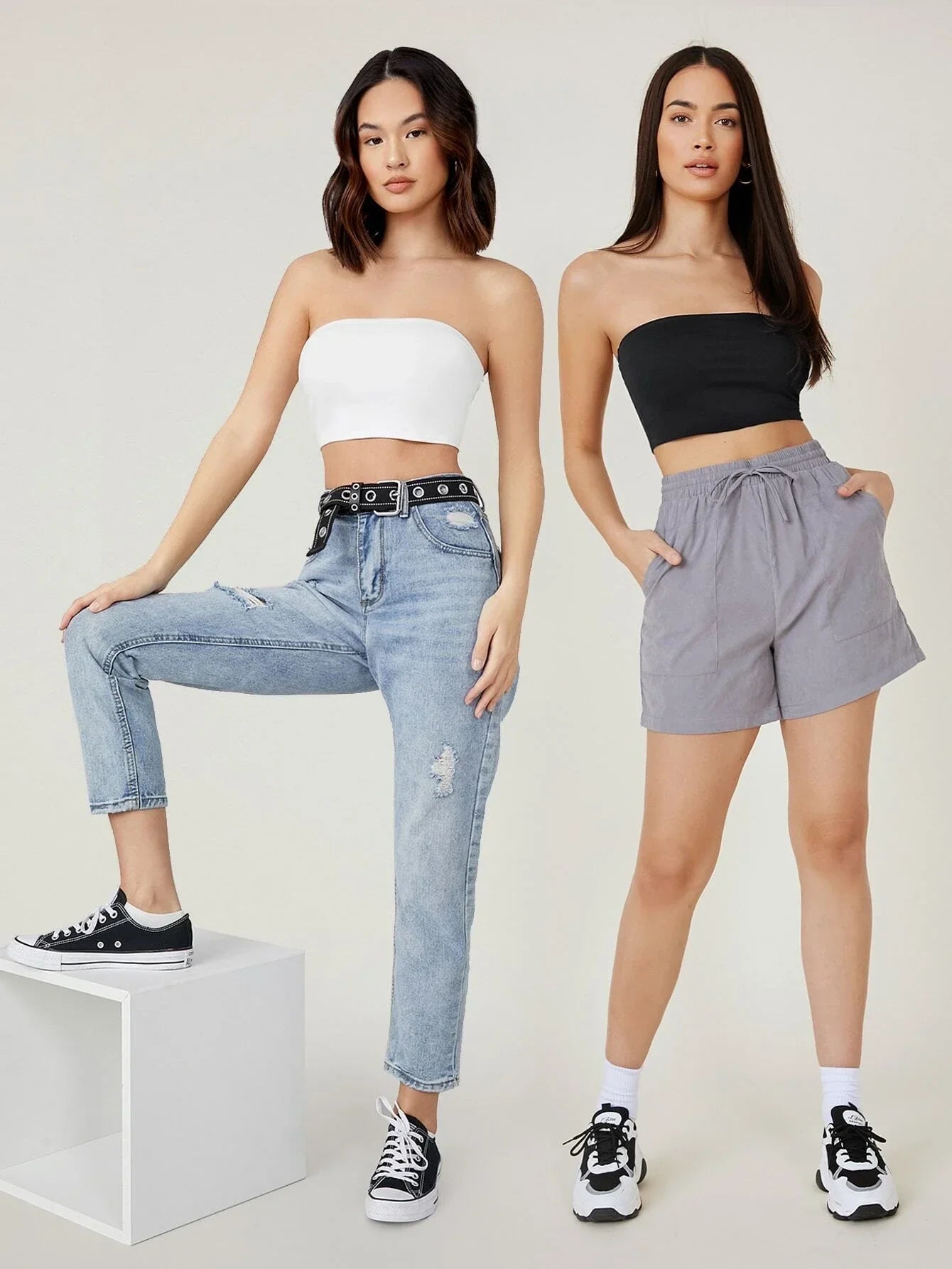 Buy SHEIN BASICS 2 Pack Crop Tube Top in Pakistan