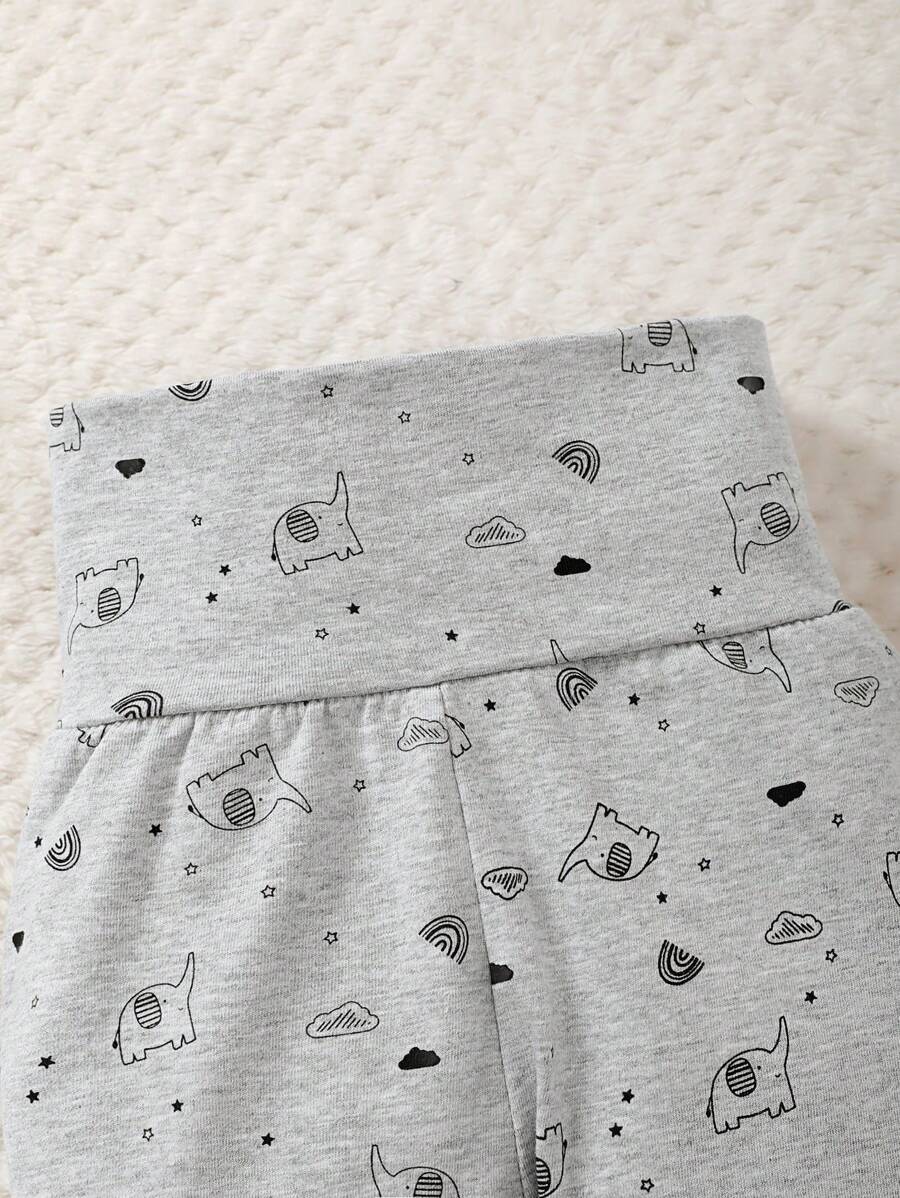 Buy SHEIN 3pcs Baby Boy Cartoon Bear Print Button-Front Shirt, Pants And Hat Casual Outfit Set in Pakistan