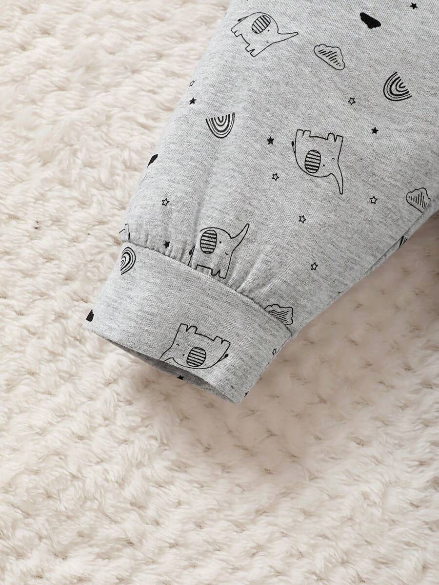 Buy SHEIN 3pcs Baby Boy Cartoon Bear Print Button-Front Shirt, Pants And Hat Casual Outfit Set in Pakistan