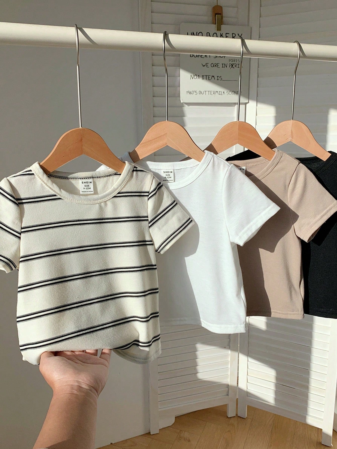 Buy SHEIN 4pcs/Set Cute Baby Boy & Baby Girl Casual Versatile Knit Stretchy Striped Long Sleeve Tops, Suitable For Indoor & Outdoor, Spring/Summer in Pakistan