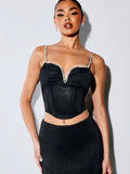 Buy SHEIN BAE Rhinestone Detail Bustier Cami Top in Pakistan