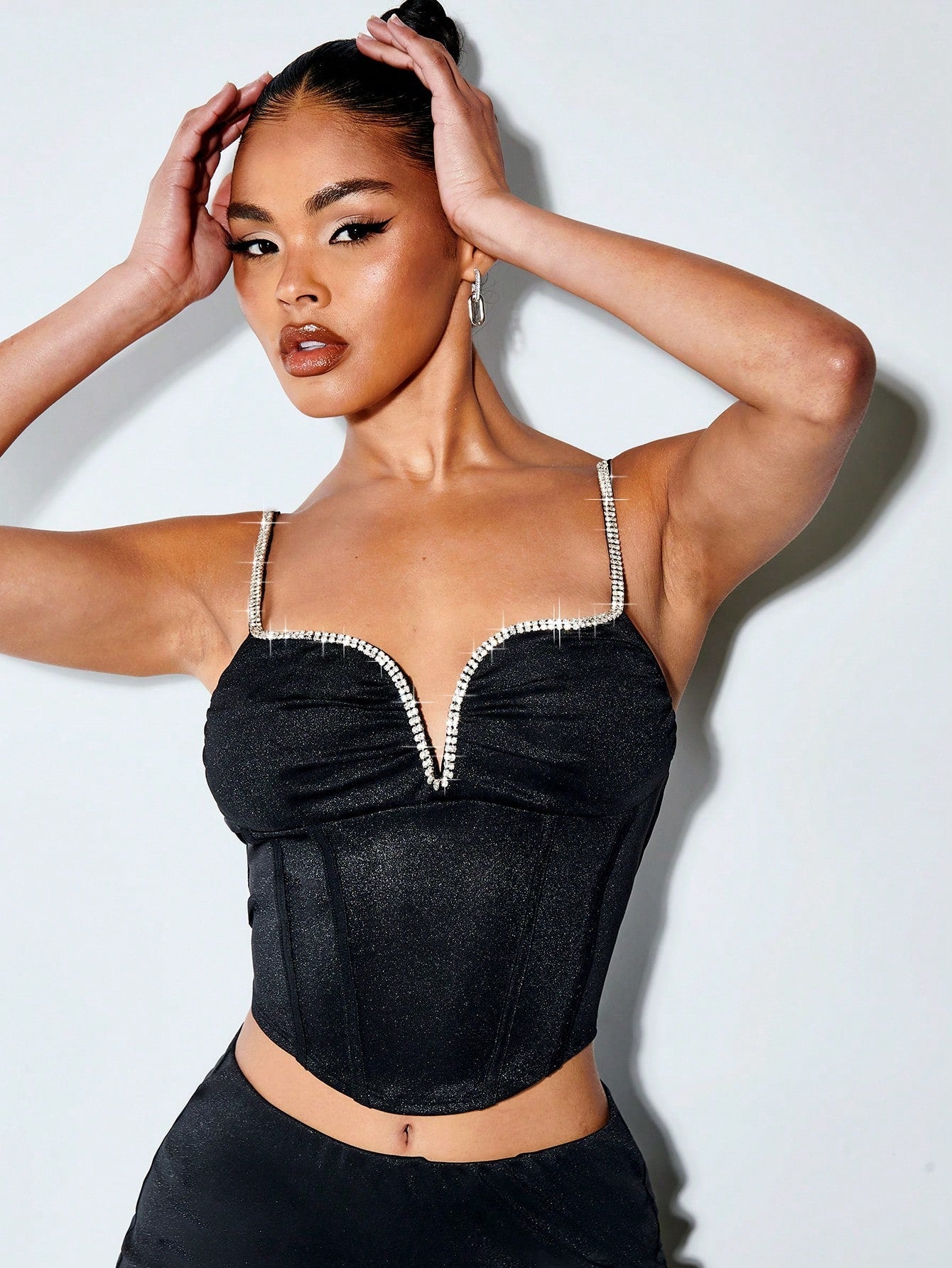 Buy SHEIN BAE Rhinestone Detail Bustier Cami Top in Pakistan