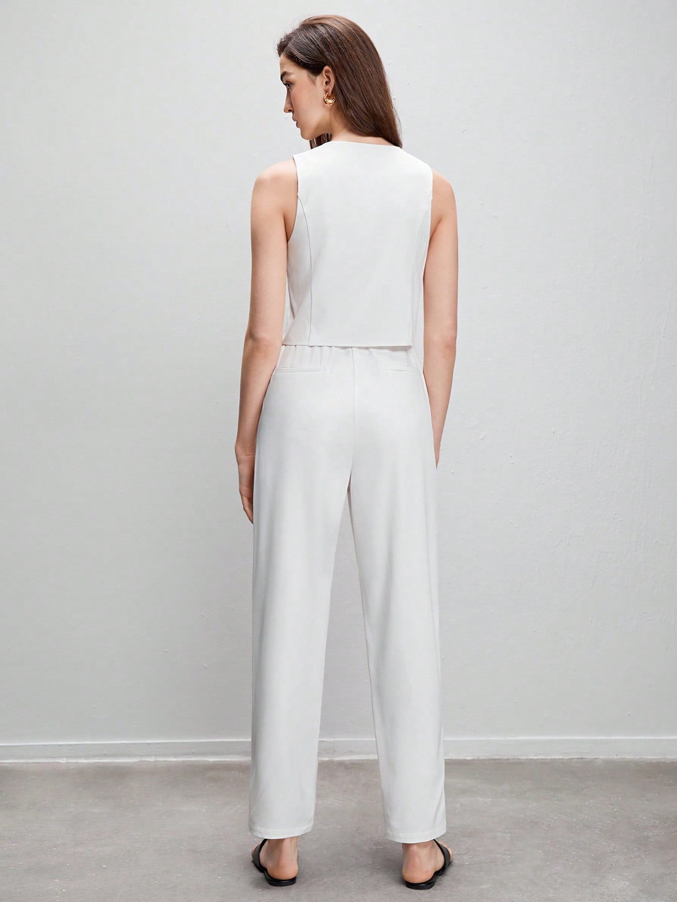 Buy SHEIN BIZwear Button Front Vest Blazer & Pants Workwear in Pakistan