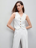 Buy SHEIN BIZwear Button Front Vest Blazer & Pants Workwear in Pakistan