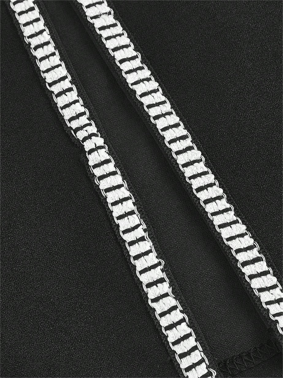 Buy SHEIN BIZwear Contrast Trim Split Hem Flare Leg Pants in Pakistan