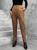 Buy SHEIN BIZwear Slant Pockets Zipper Fly Carrot Trousers in Pakistan