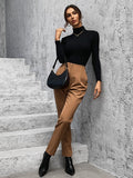Buy SHEIN BIZwear Slant Pockets Zipper Fly Carrot Trousers in Pakistan