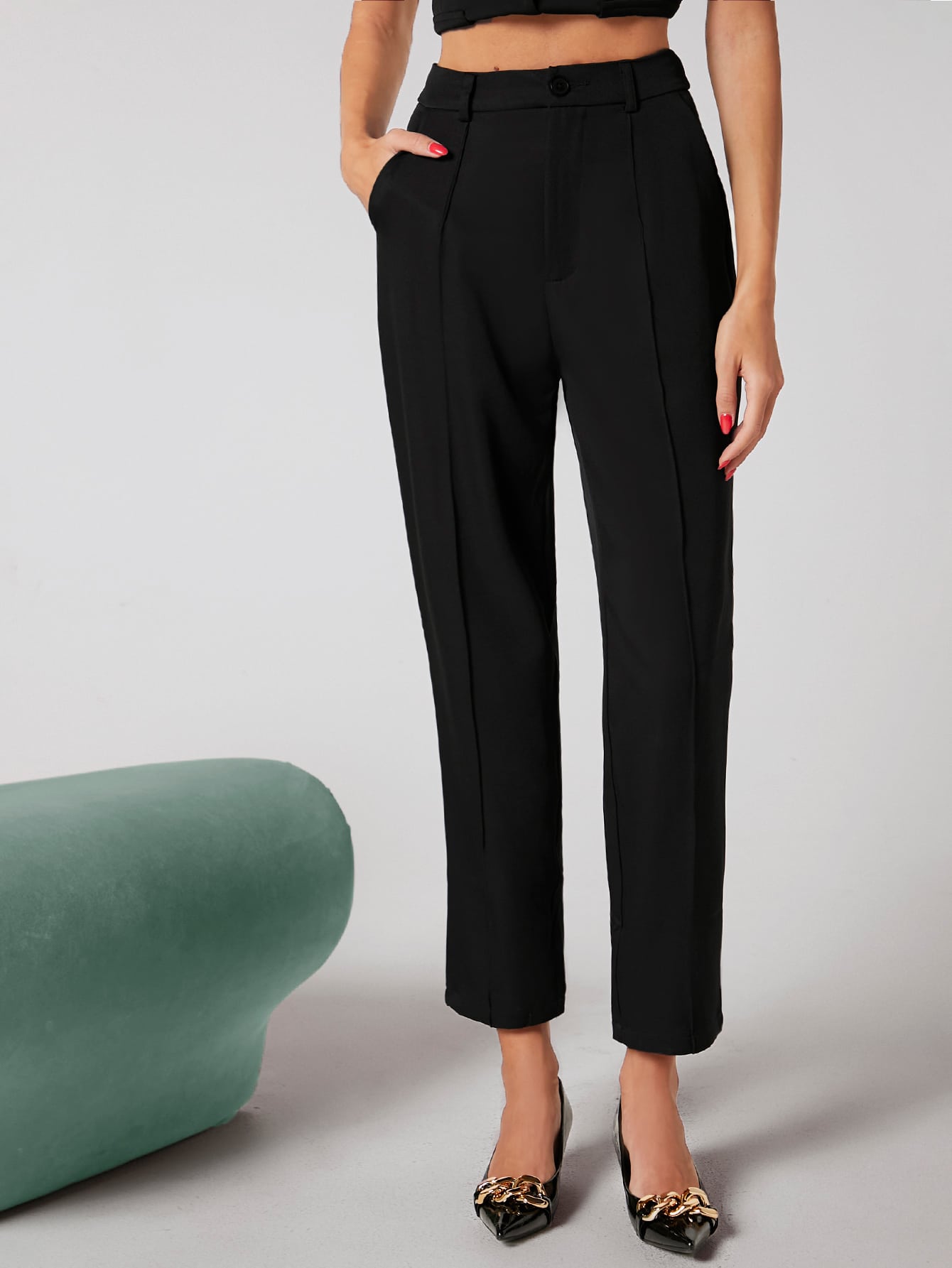 Buy SHEIN BIZwear Solid Tailored Pants Workwear in Pakistan