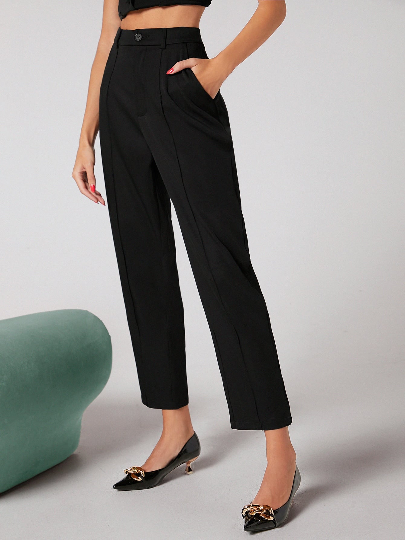 Buy SHEIN BIZwear Solid Tailored Pants Workwear in Pakistan