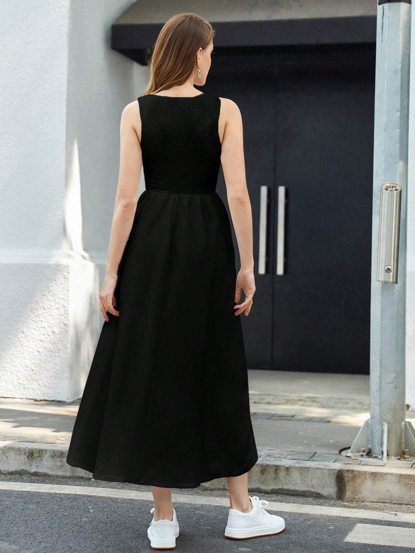 Buy SHEIN BIZwear Women's Sleeveless Waist Cinched Dress in Pakistan