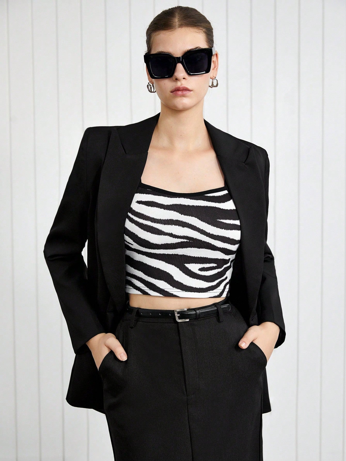 Buy SHEIN BIZwear Women's Zebra Print Camisole Cami Top in Pakistan