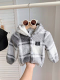Buy SHEIN Baby Boy/Girl Soft & Comfortable Fleece Patch Print Hooded Jacket, Casual & Warm Windbreaker For Fall & Winter in Pakistan