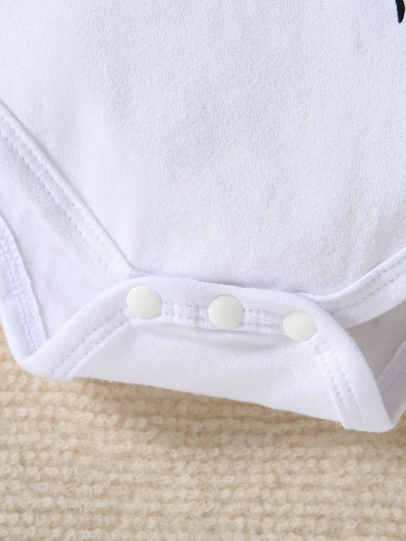 Buy SHEIN Baby Boy Cartoon Graphic Bodysuit & Striped Footed Pants in Pakistan