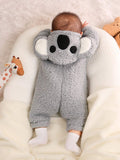 Buy SHEIN Baby Boy Colorblock 3D Ear Design Hooded Plush Sleep Jumpsuit in Pakistan