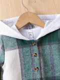 Buy SHEIN Baby Boy Plaid Print Hooded Shirt & Pants Without Tee, For Christmas in Pakistan