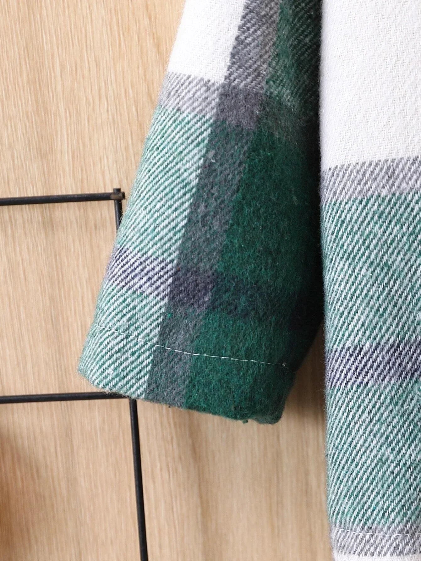 Buy SHEIN Baby Boy Plaid Print Hooded Shirt & Pants Without Tee, For Christmas in Pakistan