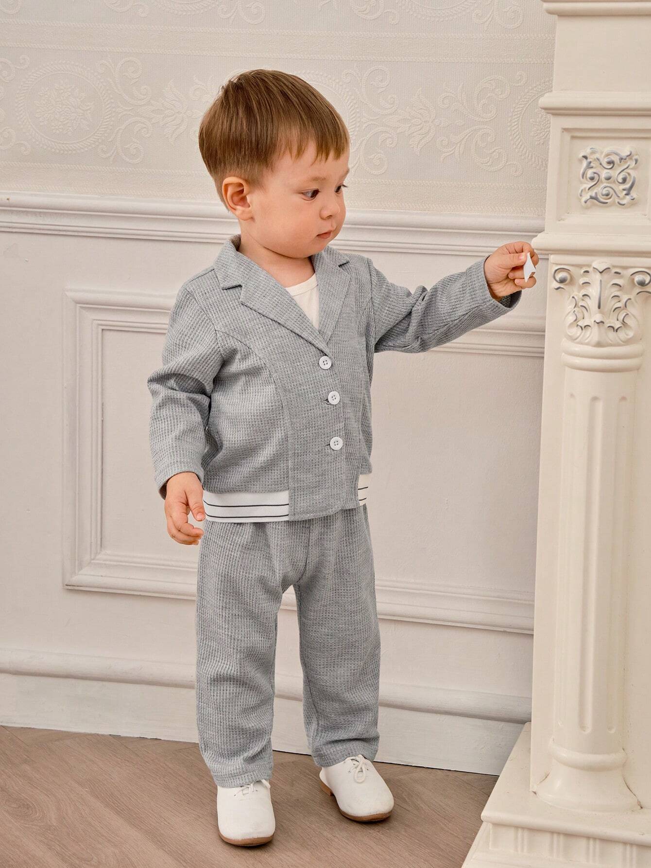 Buy SHEIN Baby Boys' Jacket And Pants Set, Autumn/Winter in Pakistan