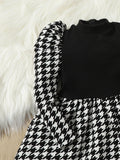 Buy SHEIN Baby Girl Houndstooth Puff Sleeve Dress in Pakistan