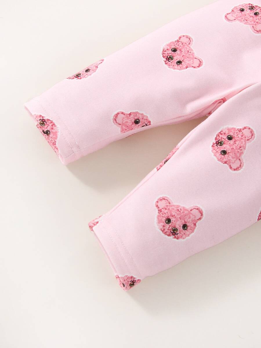 Buy SHEIN Baby Girl Newborn Cartoon Graphic Tee & Pants & Accessory 3D Ears Hat in Pakistan