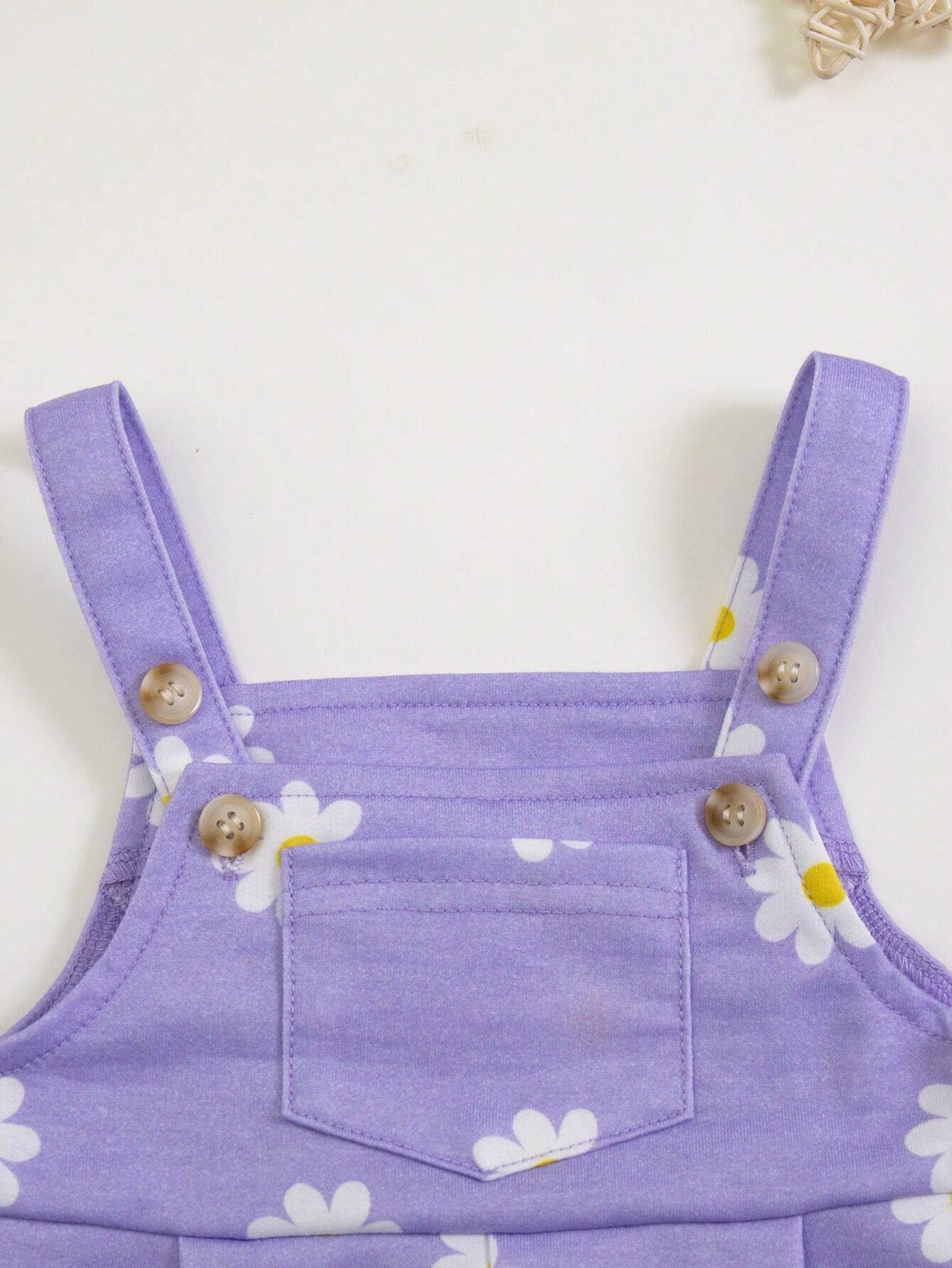 Buy SHEIN Baby Girl Newborn Floral Pattern Overall Shorts in Pakistan