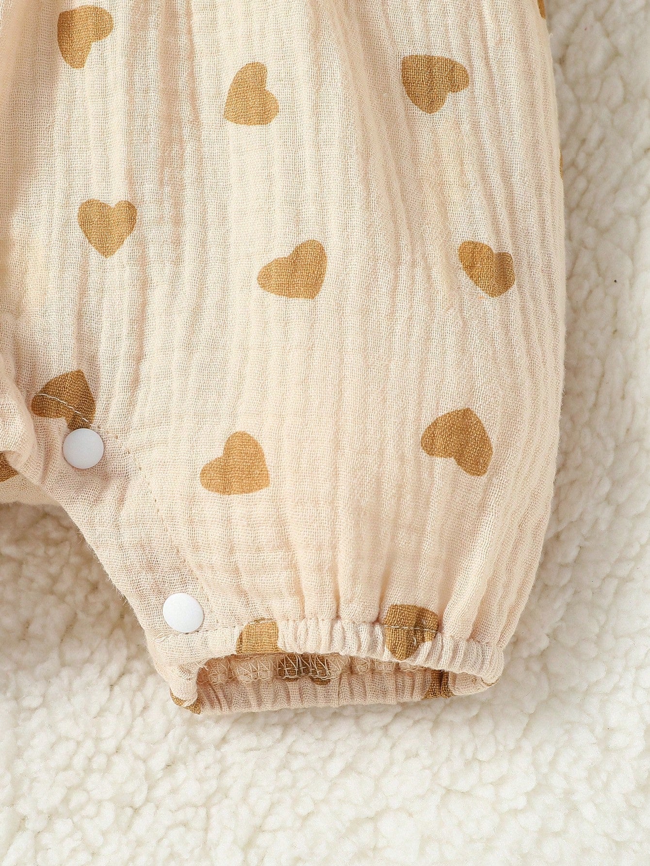 Buy SHEIN Baby Girl Newborn Heart Print Ruffle Trim Bow Front Romper & Accessory Headband in Pakistan