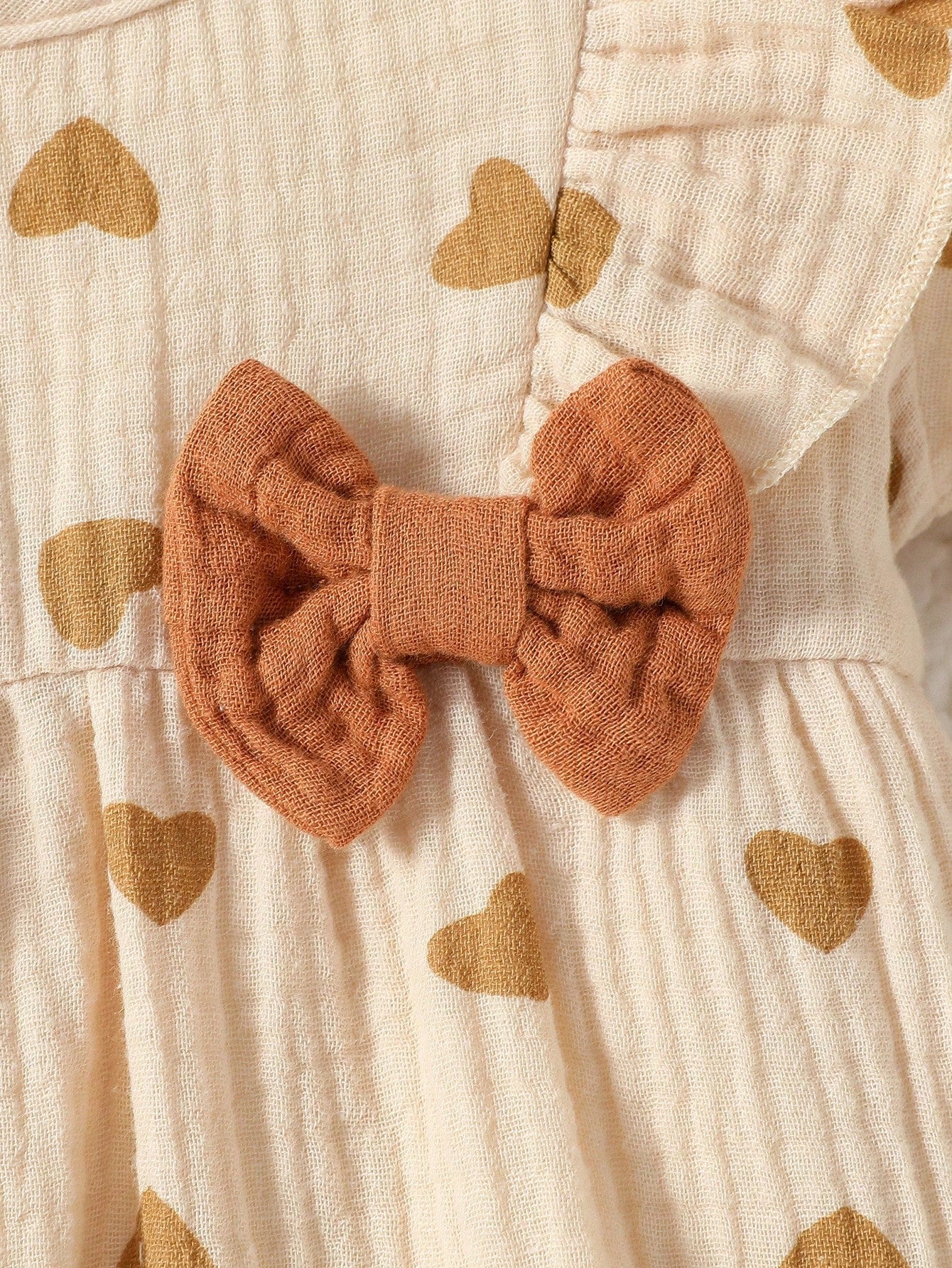 Buy SHEIN Baby Girl Newborn Heart Print Ruffle Trim Bow Front Romper & Accessory Headband in Pakistan