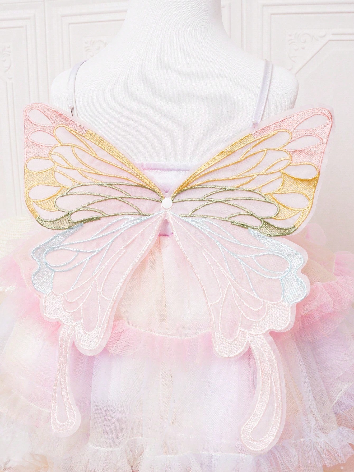 Buy SHEIN Baby Girl Ombre Ruffle Trim Mesh Overlay Cami Dress in Pakistan