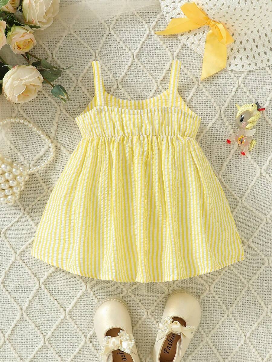 Buy SHEIN Baby Girls Infant Sweet Elegant Cute Big Bow Strap Dress in Pakistan