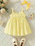 Buy SHEIN Baby Girls Infant Sweet Elegant Cute Big Bow Strap Dress in Pakistan
