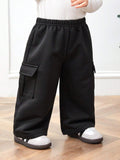 Buy SHEIN Casual Korean Style Patch Pocket Loose Straight Knit Sweatpants in Pakistan