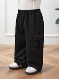 Buy SHEIN Casual Korean Style Patch Pocket Loose Straight Knit Sweatpants in Pakistan