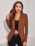 Buy SHEIN Clasi Shawl Neck Open Front Solid Coat in Pakistan